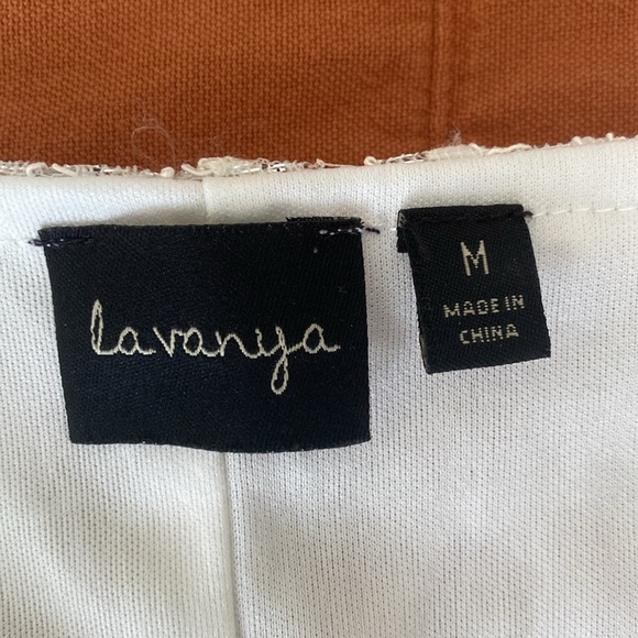 La vanya ivory blouse for woman medium size 3/4 sleeve with silver lace overlay - Picture 3 of 8